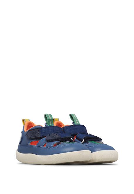 Sandales en cuir giommy Bleu-+Rose- 2 - vertbaudet enfant 