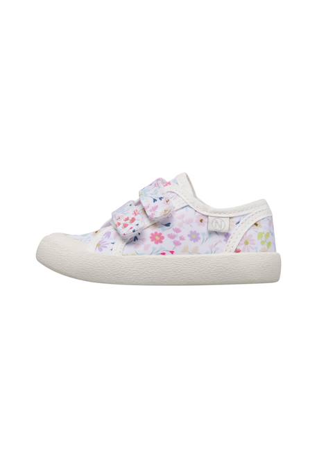 Baskets en tissu avec fermeture scratch summer vl. Blanc-lilas- 3 - vertbaudet enfant 