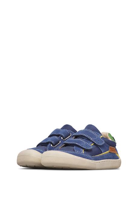 Chaussures en daim et tissu barefoot kesy vl. Bleu-jaune-+Gris-bleu-+Rose-beige- 5 - vertbaudet enfant 
