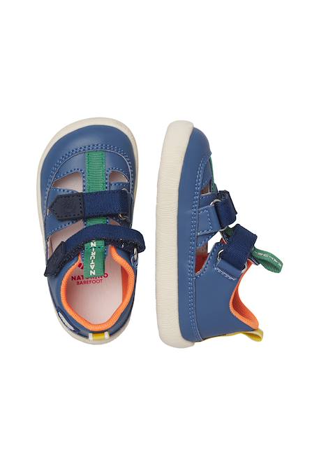 Sandales en cuir giommy Bleu-+Rose- 4 - vertbaudet enfant 