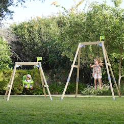 Portique balançoire 2 en 1 évolutif forest acorn bois h200cm  - vertbaudet enfant