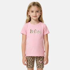 Ensemble  fille -  t-shirt manches courtes et short motif léopard  - vertbaudet enfant