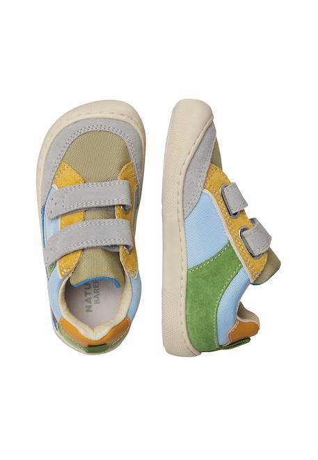 Chaussures en daim et tissu barefoot kesy vl. Bleu-jaune-+Gris-bleu-+Rose-beige- 9 - vertbaudet enfant 