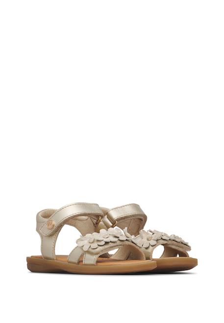 Sandales en cuir nindy Platine- 2 - vertbaudet enfant 