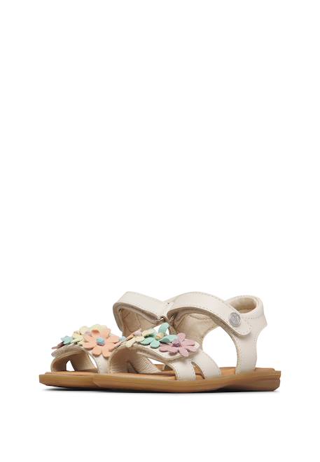 Sandales en cuir nindy Blanc crème+Cognac- 5 - vertbaudet enfant 