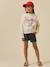 Short  en gaze de coton - collection junior Bleu pastel+Marine+Nude 10 - vertbaudet enfant 