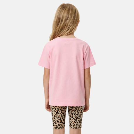 Ensemble  fille -  t-shirt manches courtes et short motif léopard Blanc+Noir+Rosatre 13 - vertbaudet enfant 