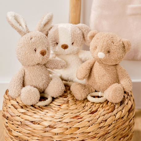 Peluche musicale lapin en tissu doux avec mélodie intégrée Beige+Ecru, marron 3 - vertbaudet enfant 