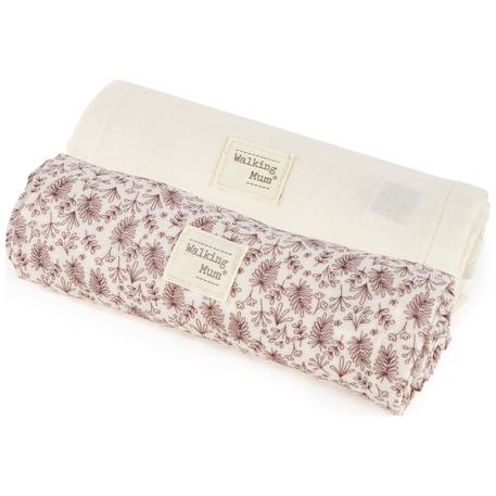 Lot de 2 langes bébé en bambou et coton 70 x 70 cm Mauve 1 - vertbaudet enfant 