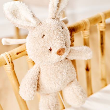 Peluche musicale lapin en tissu doux avec mélodie intégrée Beige+Ecru, marron 2 - vertbaudet enfant 