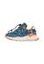Baskets en similicuir et tissu en mesh raikiri junior. Bleu ciel-orange- 3 - vertbaudet enfant 