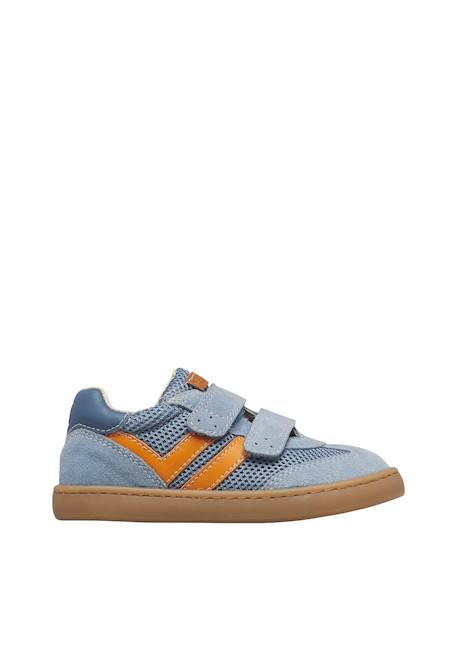 Sneakers en cuir et tissu kevis 2 vl. Blanc-noir-+Céleste-+Fuchsia- 6 - vertbaudet enfant 