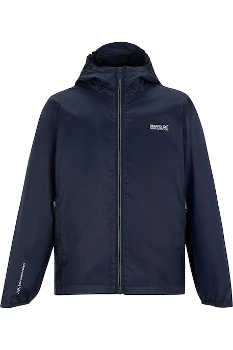 Veste imperméable à capuche lever Bleu marine foncé 1 - vertbaudet enfant 