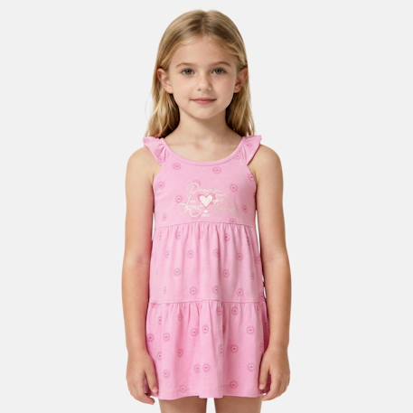Robe  fille  à bretelles volantées Blanc+Bleu+Rosatre 7 - vertbaudet enfant 