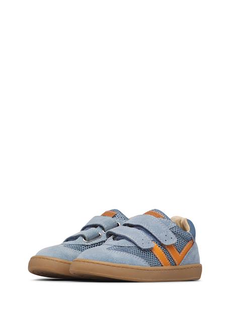 Sneakers en cuir et tissu kevis 2 vl. Blanc-noir-+Céleste-+Fuchsia- 10 - vertbaudet enfant 