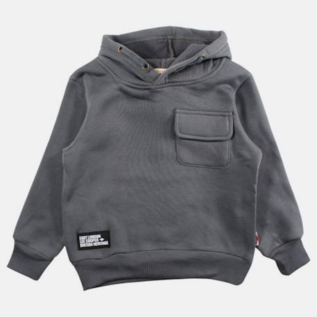 Sweat à capuche garçon imprimé Gris anthracite+Gris clair+Kaki+Marine 2 - vertbaudet enfant 