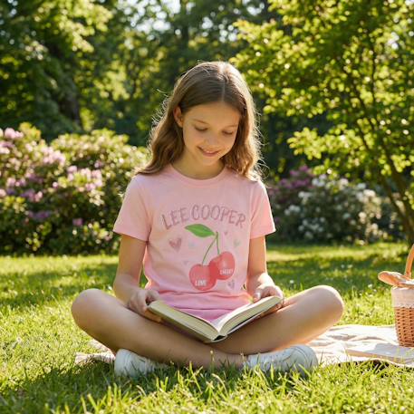 Ensemble fille t-shirt manches courtes et bermuda Beige+Fushia+Rosatre+Vert 8 - vertbaudet enfant 