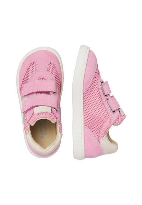 Sneakers en cuir et tissu Kevis 2 vl. Blanc-rose- 4 - vertbaudet enfant 
