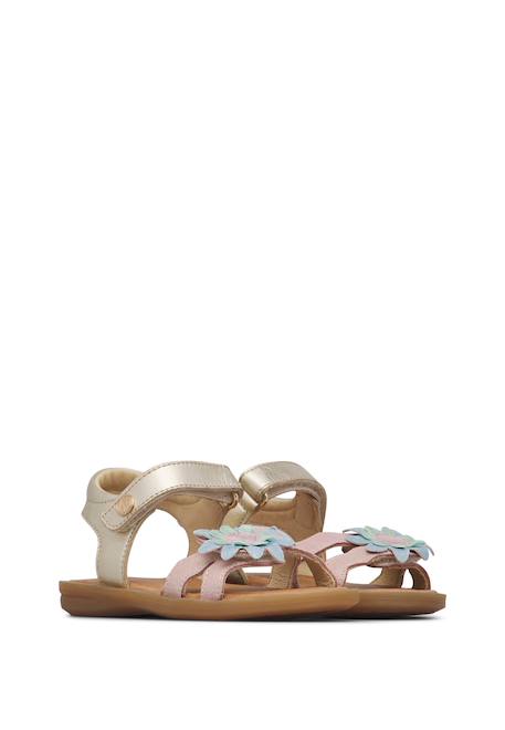 Sandales en cuir alya Platine-rose 2 - vertbaudet enfant 