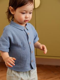 Bébé-Chemise, blouse-Chemise bébé garçon en gaze de coton