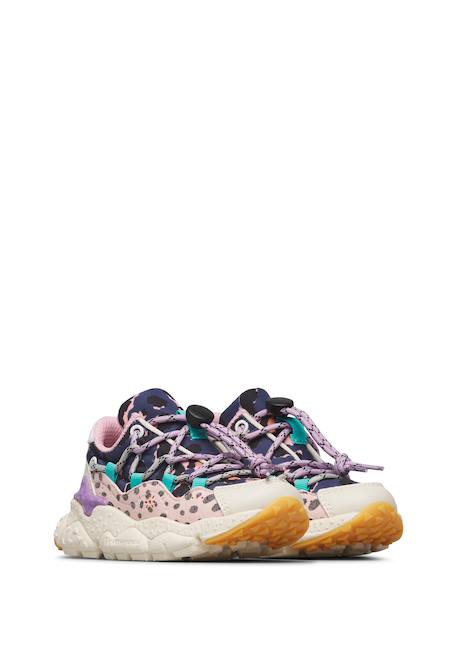 Sneakers en simili cuir et tissu technique raikiri junior. Beige-rose 2 - vertbaudet enfant 