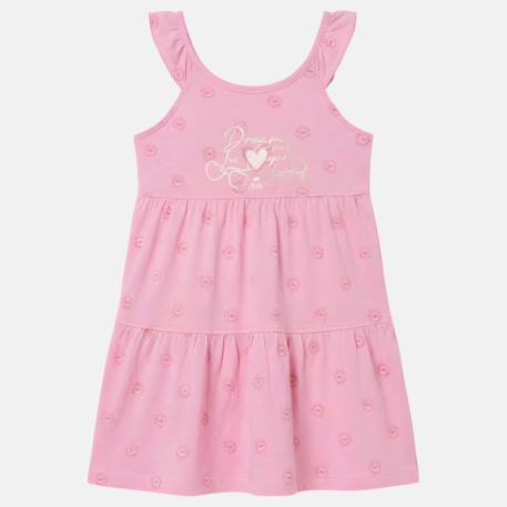 Robe  fille  à bretelles volantées Blanc+Bleu+Rosatre 10 - vertbaudet enfant 