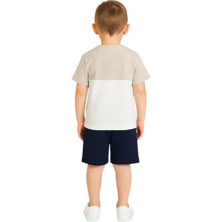 Pack 2 t-shirts et 1 short garçon à imprimé Blanc 5 - vertbaudet enfant 