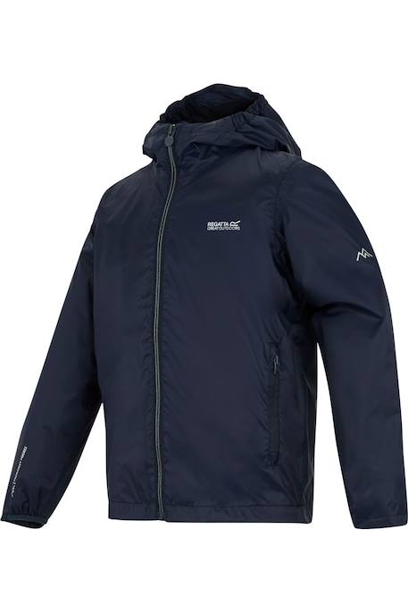 Veste imperméable à capuche lever Bleu marine foncé 3 - vertbaudet enfant 