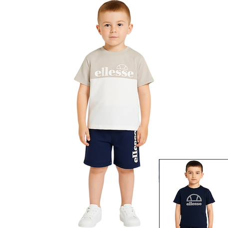 Garçon-Ensemble-Pack 2 t-shirts et 1 short garçon à imprimé