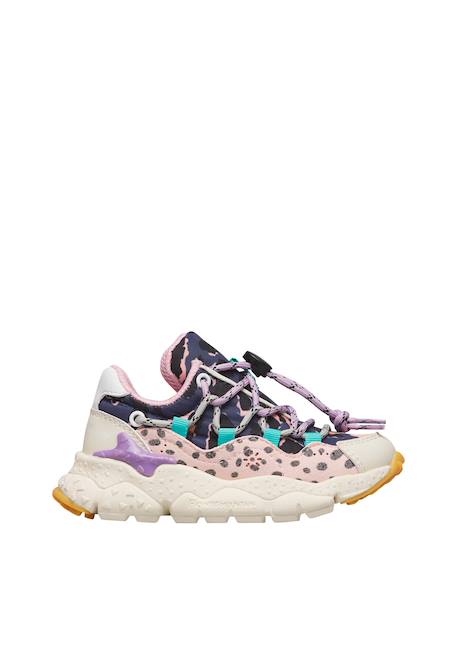 Sneakers en simili cuir et tissu technique raikiri junior. Beige-rose 1 - vertbaudet enfant 