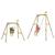 Portique balançoire 2 en 1 évolutif forest acorn bois h200cm Marron - bleu - gris - vert 2 - vertbaudet enfant 