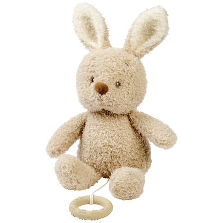 Peluche musicale lapin en tissu doux avec mélodie intégrée Beige+Ecru, marron 1 - vertbaudet enfant 