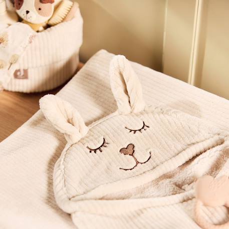 Couverture nomade bunny nougat (100 x 105 cm) Beige+Beige, gris, marron+Biscuit, noir+Ecru, marron+Rose sauvage+Sable, noir 24 - vertbaudet enfant 
