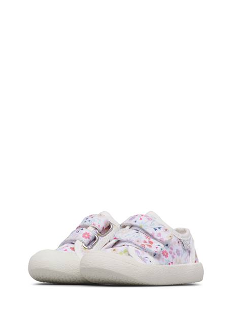 Baskets en tissu avec fermeture scratch summer vl. Blanc-lilas- 5 - vertbaudet enfant 