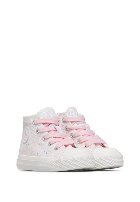 Baskets à la cheville en tissu ylfas. Blanc-rose- 2 - vertbaudet enfant 