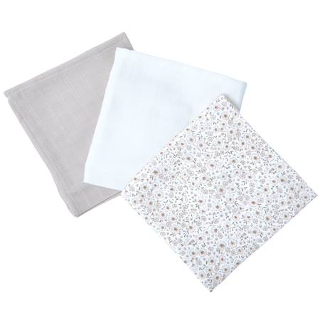 Lot de 3 langes gaze de coton bio Ananas+Baleine+Beige+Bleu+Citrons+Colibri (parme)+Forêt+Noel magique+Sable+Vert sauge 10 - vertbaudet enfant 