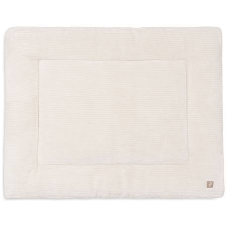 Tapis de parc bébé réversible et matelassé en velours et polaire Ecru 1 - vertbaudet enfant 