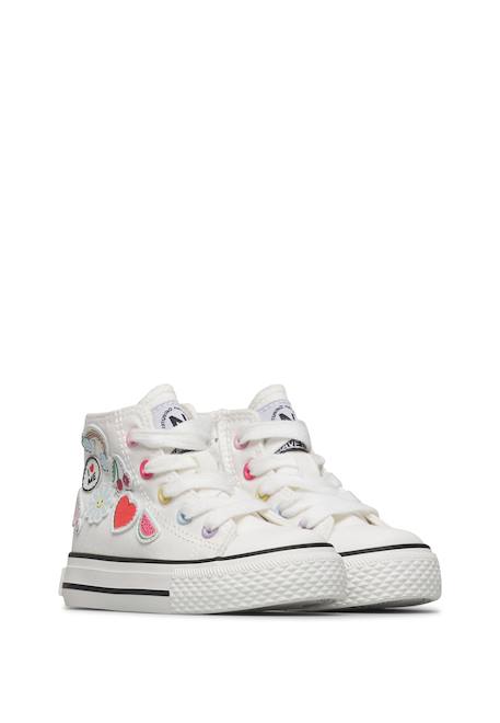 Baskets à la cheville en tissu ylfas. Blanc-rouge- 2 - vertbaudet enfant 