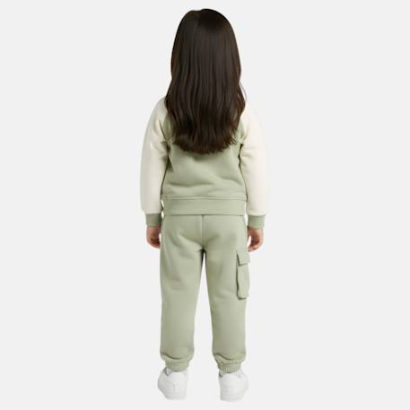 Ensemble survêtement fille avec une veste manches longues et un jogging Marron+Vert 9 - vertbaudet enfant 