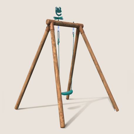 Portique simple une place en bois rond hanna Marron 2 - vertbaudet enfant 