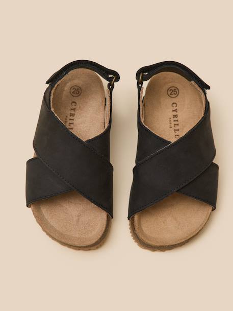 Sandales à brides garçon en cuir Navy noir 3 - vertbaudet enfant 
