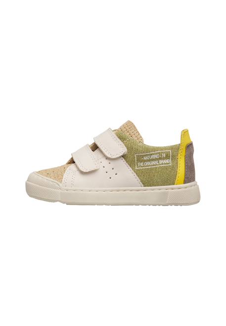 Baskets en cuir et en daim trajan vl Blanc crème-beige 3 - vertbaudet enfant 