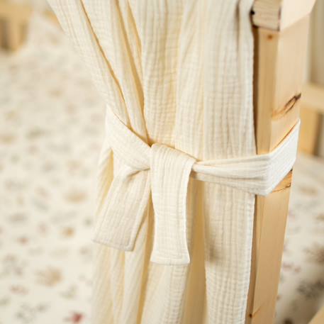 Ciel de lit cabane en gaze de coton duo 420 cm Beige+Blanc+Bleu+Camel+Écru+Gris+Marron+Pêche+Rose+Terracotta+Vert 26 - vertbaudet enfant 