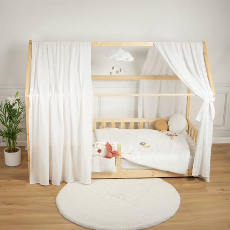 Ciel de lit cabane en gaze de coton duo 360 cm Beige+Blanc+Bleu+Camel+Écru+Gris+Marron+Pêche+Rose+Terracotta+Vert 11 - vertbaudet enfant 