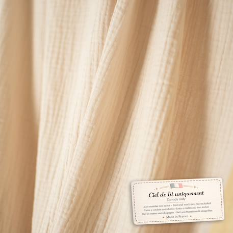Ciel de lit cabane en gaze de coton duo 330 cm Beige+Blanc+Bleu+Camel+Écru+Gris+Marron+Rose+Terracotta+Vert 3 - vertbaudet enfant 