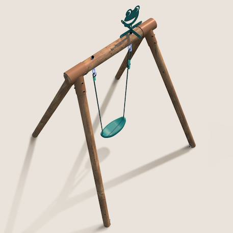 Portique simple une place en bois rond hanna Marron 6 - vertbaudet enfant 