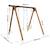 Portique en bois carré 3 agrès avec balançoire bébé et corde disque ulysse Marron 4 - vertbaudet enfant 