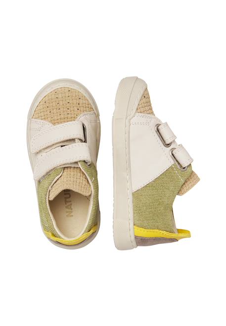 Baskets en cuir et en daim trajan vl Blanc crème-beige 4 - vertbaudet enfant 