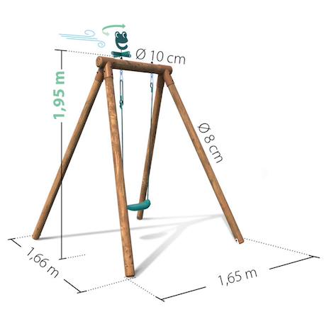 Portique simple une place en bois rond hanna Marron 5 - vertbaudet enfant 