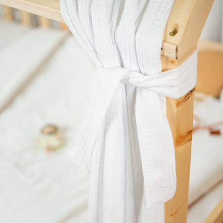 Ciel de lit cabane en gaze de coton duo 390 cm Beige+Blanc+Bleu+Camel+Écru+Gris+Marron+Pêche+Rose+Terracotta+Vert 10 - vertbaudet enfant 